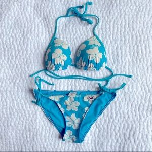 Hollister Hibiscus Flower Push-Up Bikini Set